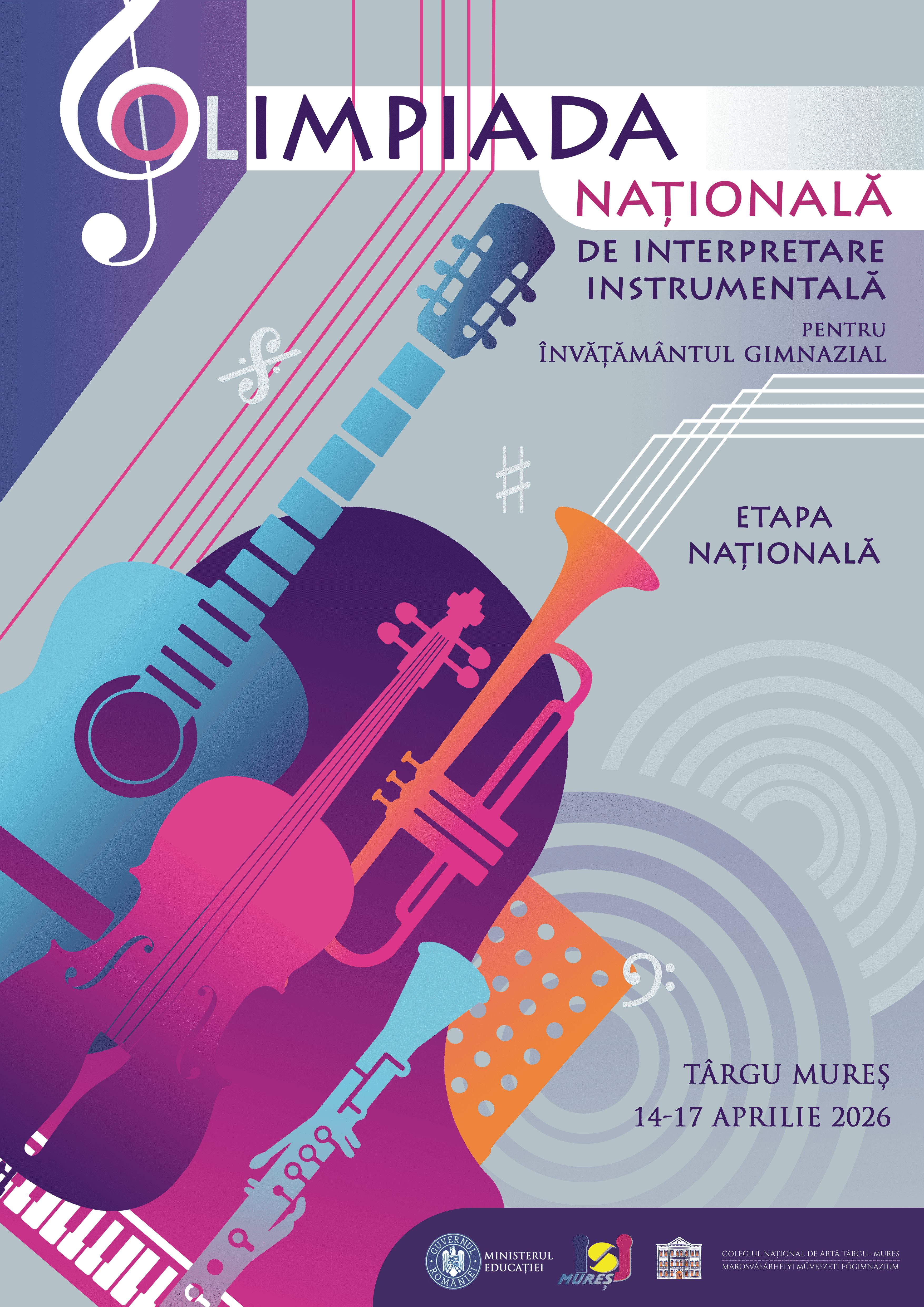 Olimpiada Națională de interpretare instrumentală - Clasele V-VIII - Târgu Mureș 14-17 aprilie 2026